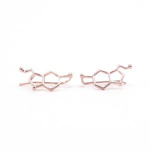 Rose Gold Serotonin Ear Climber Earrings Crawlers